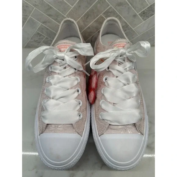 Converse Chuck Taylor All Star Lift Sneakers Shoes Womens 7 Low Top White Ribbon - Picture 7 of 10